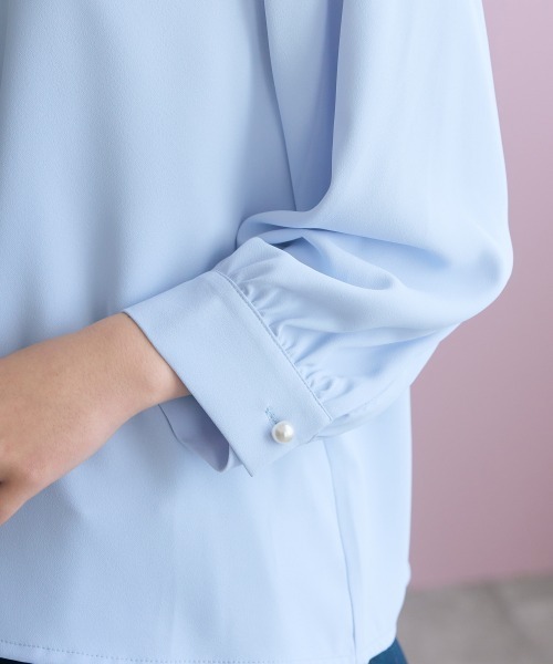 marun（マルン）の「＜大きいサイズ＞配色リボン使いブラウス marun（シャツ/ブラウス・レディース・オフホワイト/サックスブルー・5L/4L/3L/LL/L）」の17枚目の写真