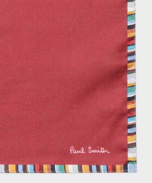 Paul Smith(ポールスミス)の「ブロッキングシグネチャートリム ポケットチーフ【160381 CHIF】(ポケットチーフ・メンズ・グリーン/レッド・FREE)」の4枚目の写真