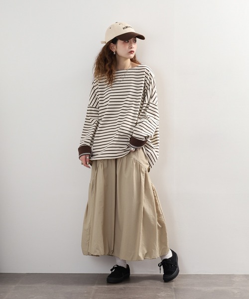 Arinomama(アリノママ)の「Arinomama ダブルカフスボーダーロンT(Tシャツ/カットソー・レディース・ピンク系その他/ホワイト×ブラウン/ホワイト×ネイビー/ブラック×グレー・FREE)」の10枚目の写真