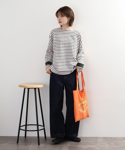 Arinomama(アリノママ)の「Arinomama ダブルカフスボーダーロンT(Tシャツ/カットソー・レディース・ピンク系その他/ホワイト×ブラウン/ホワイト×ネイビー/ブラック×グレー・FREE)」の21枚目の写真