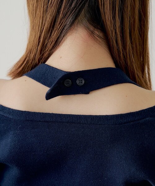 Chico(チコ)の「肩スリットアーガイルニット(ニット/セーター・レディース・グレー/ネイビー/アイボリー・FREE)」の7枚目の写真