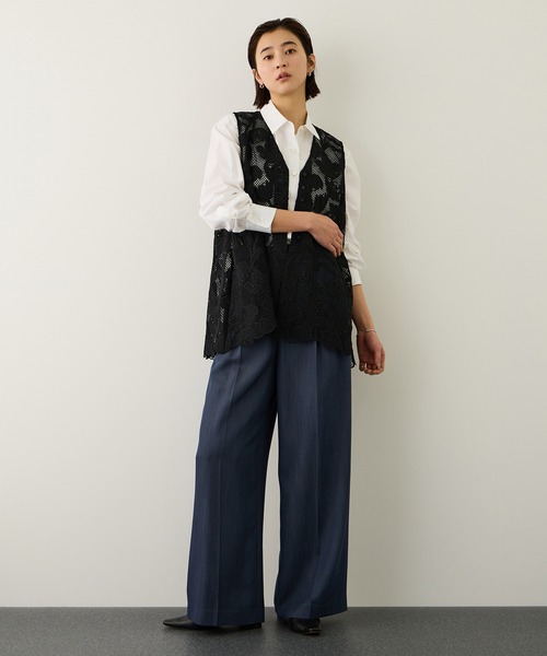 ROPE'（ロペ）の「エンブロイダリーフラワーレースジレ（ベスト・レディース・ブラック・FREE）」の7枚目の写真