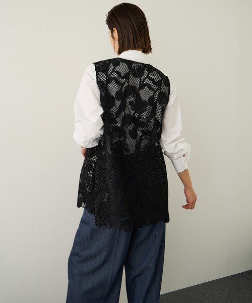 ROPE'（ロペ）の「エンブロイダリーフラワーレースジレ（ベスト・レディース・ブラック・FREE）」の16枚目の写真