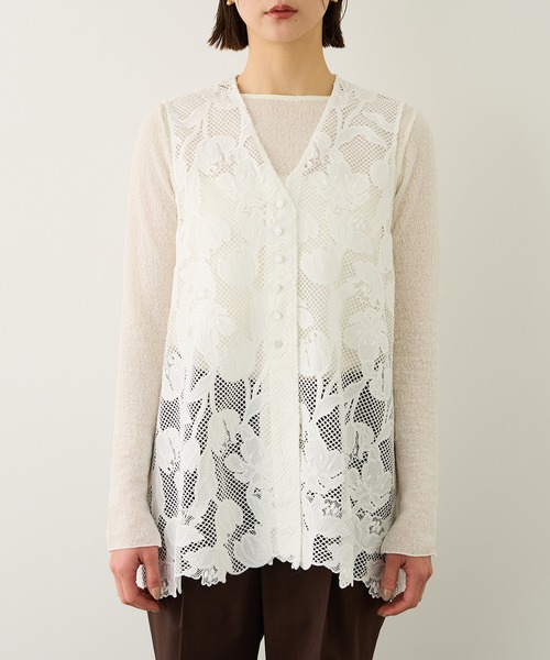 ROPE'（ロペ）の「エンブロイダリーフラワーレースジレ（ベスト・レディース・ブラック・FREE）」の17枚目の写真