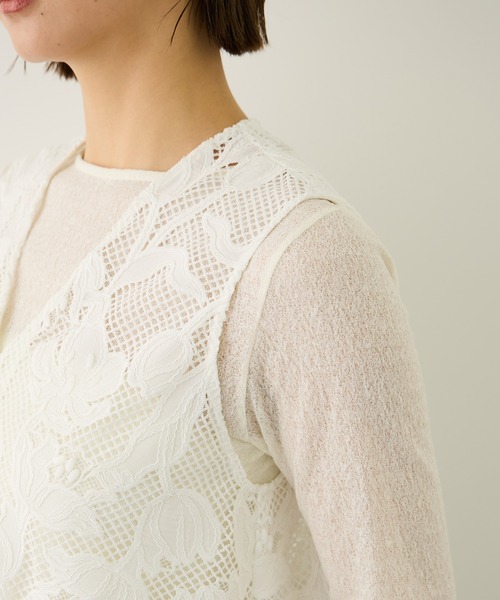 ROPE'（ロペ）の「エンブロイダリーフラワーレースジレ（ベスト・レディース・ブラック・FREE）」の21枚目の写真