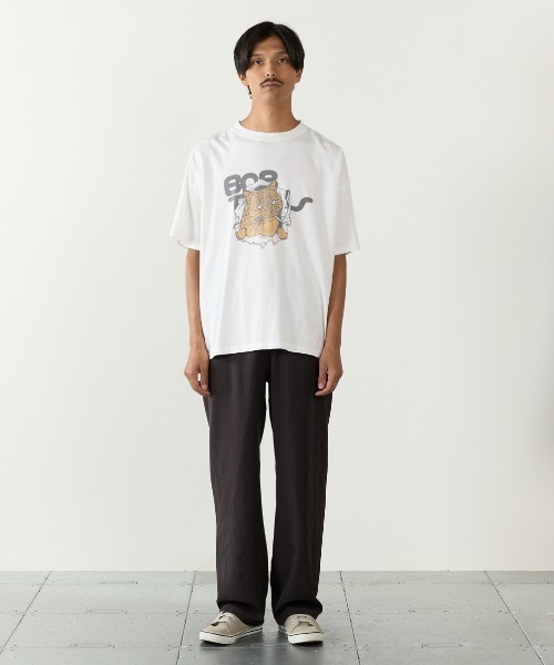 REMI RELIEF(レミレリーフ)の「REMI RELIEF/レミレリーフ HARD SP加工20/-天竺BIGサイズT(BOB) 肩落ちシルエット クルーネックTシャツ 2026年春夏(Tシャツ/カットソー・メンズ・ブラック/オフホワイト・M/L/XL)」の3枚目の写真