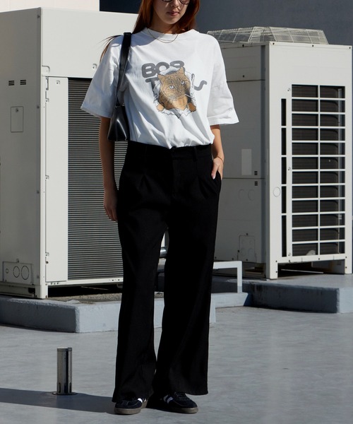 REMI RELIEF(レミレリーフ)の「REMI RELIEF/レミレリーフ HARD SP加工20/-天竺BIGサイズT(BOB) 肩落ちシルエット クルーネックTシャツ 2026年春夏(Tシャツ/カットソー・メンズ・ブラック/オフホワイト・M/L/XL)」の13枚目の写真