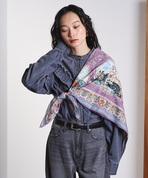 ROSE BUD（ローズバッド）の「FRILL DENIM SHIRTS（シャツ/ブラウス・レディース・ブラック/インディゴブルー・ONE SIZE）」の10枚目の写真