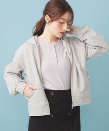 index | ラメ裏毛コンパクトジップパーカー【洗濯機OK】(パーカー)