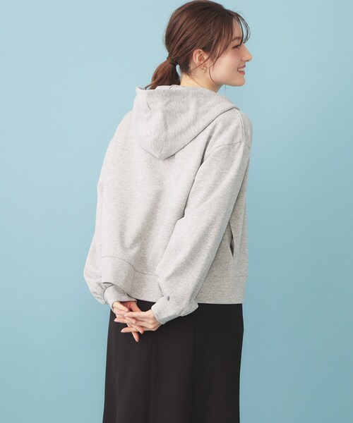 index（インデックス）の「ラメ裏毛コンパクトジップパーカー【洗濯機OK】（パーカー・レディース・ネイビー/ナチュラル/グレー・00）」の5枚目の写真