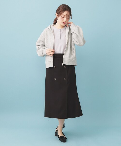 index（インデックス）の「ラメ裏毛コンパクトジップパーカー【洗濯機OK】（パーカー・レディース・ネイビー/ナチュラル/グレー・00）」の6枚目の写真