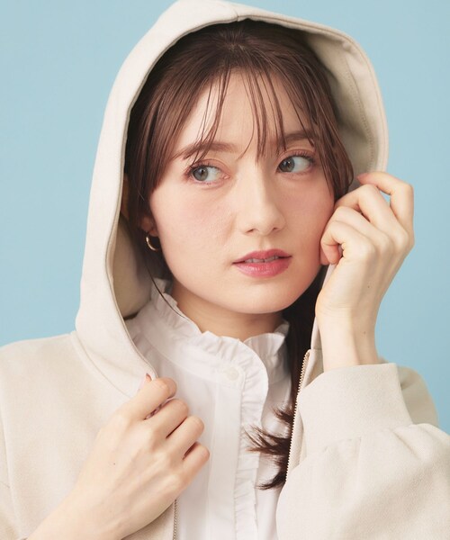 index（インデックス）の「ラメ裏毛コンパクトジップパーカー【洗濯機OK】（パーカー・レディース・ネイビー/ナチュラル/グレー・00）」の8枚目の写真