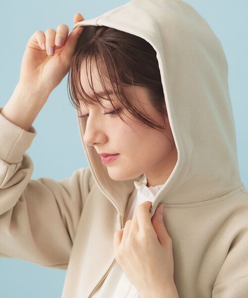 index（インデックス）の「ラメ裏毛コンパクトジップパーカー【洗濯機OK】（パーカー・レディース・ネイビー/ナチュラル/グレー・00）」の9枚目の写真