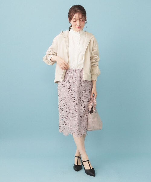 index（インデックス）の「ラメ裏毛コンパクトジップパーカー【洗濯機OK】（パーカー・レディース・ネイビー/ナチュラル/グレー・00）」の10枚目の写真