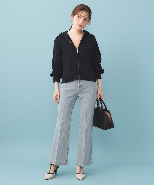 index（インデックス）の「ラメ裏毛コンパクトジップパーカー【洗濯機OK】（パーカー・レディース・ネイビー/ナチュラル/グレー・00）」の15枚目の写真