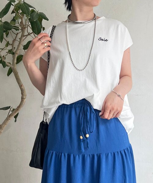 un dix cors(アンディコール)の「タックバルーンワンポイント刺繍T(Tシャツ/カットソー・レディース・ブラック/オフホワイト・FREE)」の3枚目の写真