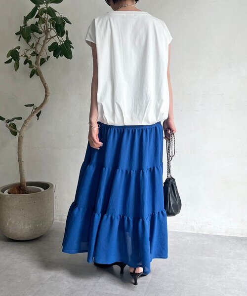 un dix cors(アンディコール)の「タックバルーンワンポイント刺繍T(Tシャツ/カットソー・レディース・ブラック/オフホワイト・FREE)」の14枚目の写真