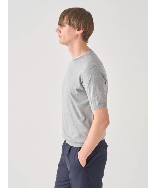 JOHN SMEDLEY(ジョンスメドレー)の「半袖コットンニットTシャツ(ニット/セーター・メンズ・グレー・XX-LARGE/L/XL/M/S)」の5枚目の写真
