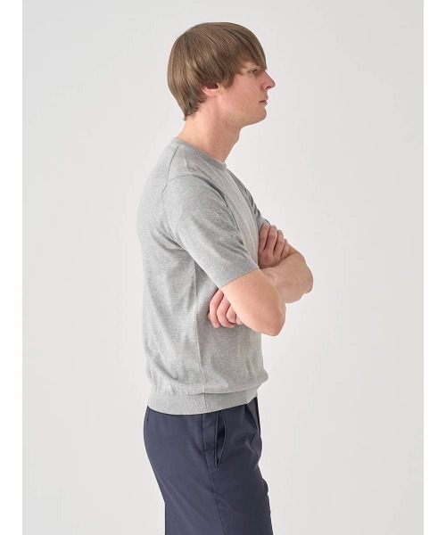 JOHN SMEDLEY(ジョンスメドレー)の「半袖コットンニットTシャツ(ニット/セーター・メンズ・グレー・XX-LARGE/L/XL/M/S)」の7枚目の写真