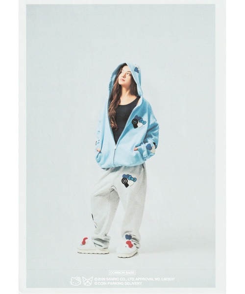 COIN PARKING DELIVERY × SANRIO CHARACTERS PATCHWORK ZIP SWEAT