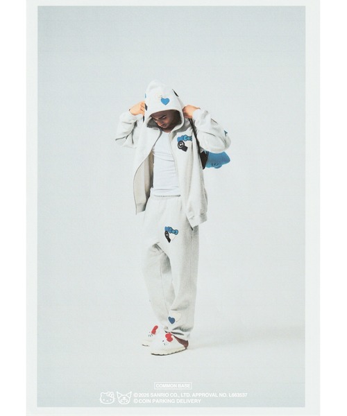 sanrio(サンリオ)の「COIN PARKING DELIVERY × SANRIO CHARACTERS PATCHWORK ZIP SWEAT HOODIE(パーカー・メンズ・ライトブルー/ブラック/ヘザーグレー・S-M/L-XL)」の8枚目の写真