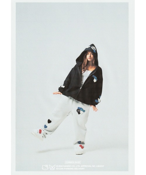 sanrio(サンリオ)の「COIN PARKING DELIVERY × SANRIO CHARACTERS PATCHWORK ZIP SWEAT HOODIE(パーカー・メンズ・ライトブルー/ブラック/ヘザーグレー・S-M/L-XL)」の10枚目の写真