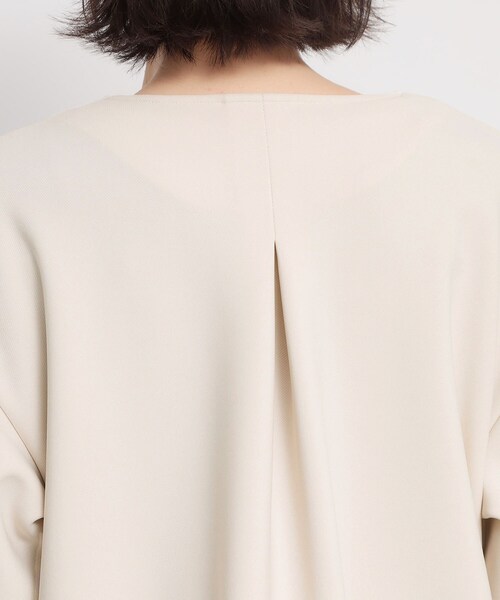 THE SHOP TK (ザ ショップ ティーケー )の「【オンオフ問わず活躍】ダンボールカルゼジャケット(ノーカラージャケット・レディース・ライトベージュ/ブラック・13/12)」の5枚目の写真