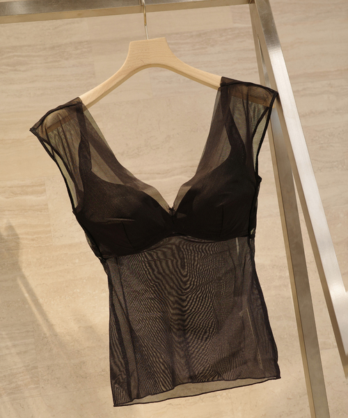 plage（プラージュ）の「NICENICE MOMENT / ナイスナイスモーメント MESH FRENCH SL TOP（その他アンダーウェア/インナー・レディース・ベージュ/ブラック・36/38）」の2枚目の写真