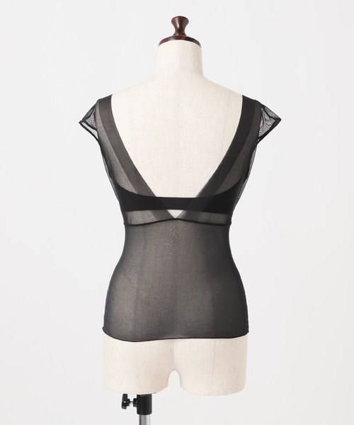plage（プラージュ）の「NICENICE MOMENT / ナイスナイスモーメント MESH FRENCH SL TOP（その他アンダーウェア/インナー・レディース・ベージュ/ブラック・36/38）」の7枚目の写真