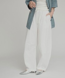 【W:Huku / スムースタッチコットン】バレルレッグ イージーパンツ / Smooth Touch Cotton Easy Pants