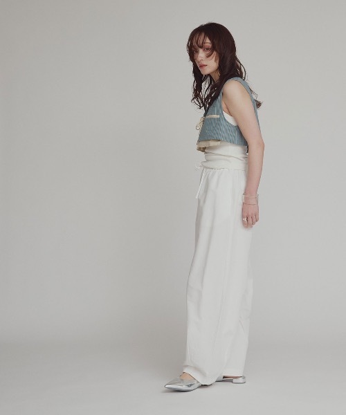 W:Huku(フーク)の「【W:Huku / スムースタッチコットン】バレルレッグ イージーパンツ / Smooth Touch Cotton Easy Pants(その他パンツ・レディース・ベージュ系その他/ブラック/オフホワイト・FREE)」の18枚目の写真