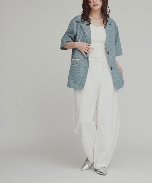 W:Huku(フーク)の「【W:Huku / スムースタッチコットン】バレルレッグ イージーパンツ / Smooth Touch Cotton Easy Pants(その他パンツ・レディース・ベージュ系その他/ブラック/オフホワイト・FREE)」の22枚目の写真