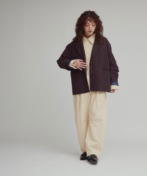 W:Huku(フーク)の「【W:Huku / スムースタッチコットン】バレルレッグ イージーパンツ / Smooth Touch Cotton Easy Pants(その他パンツ・レディース・ベージュ系その他/ブラック/オフホワイト・FREE)」の6枚目の写真