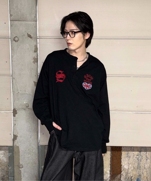sedacle(セダクル)の「ラメ刺繍ユニオンヘンリースラブロンT(Tシャツ/カットソー・メンズ・ブラック/オフホワイト・SMALL/MEDIUM/LARGE)」の17枚目の写真
