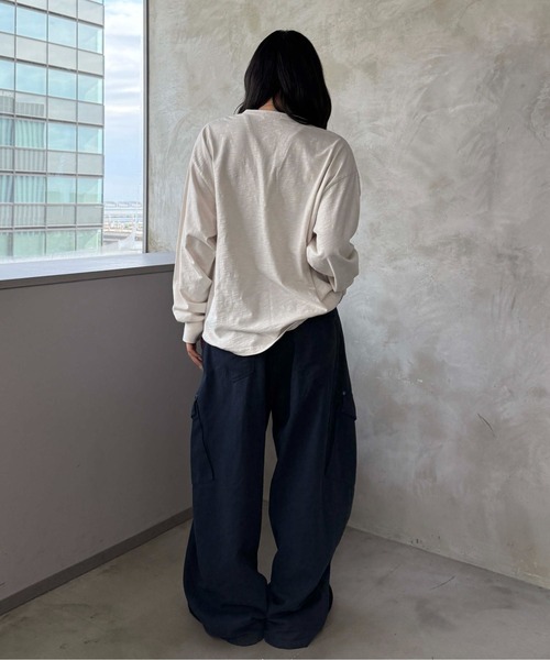 sedacle(セダクル)の「ラメ刺繍ユニオンヘンリースラブロンT(Tシャツ/カットソー・メンズ・ブラック/オフホワイト・SMALL/MEDIUM/LARGE)」の13枚目の写真