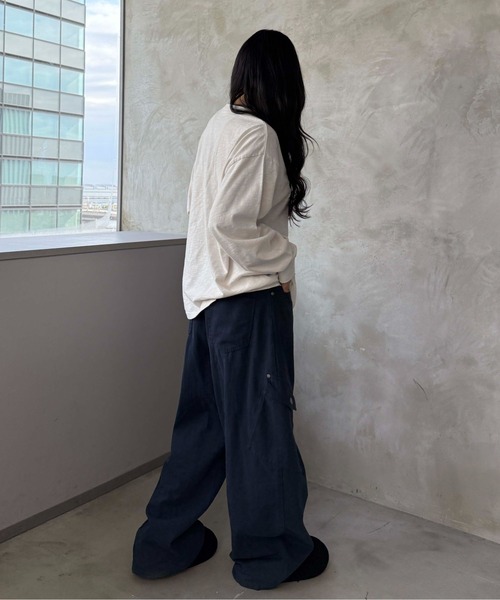 sedacle(セダクル)の「ラメ刺繍ユニオンヘンリースラブロンT(Tシャツ/カットソー・メンズ・ブラック/オフホワイト・SMALL/MEDIUM/LARGE)」の14枚目の写真