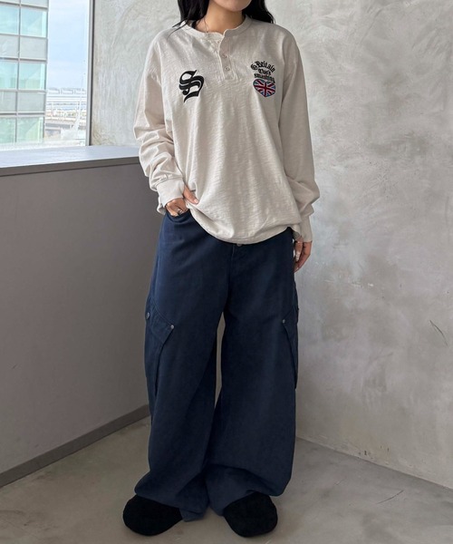 sedacle(セダクル)の「ラメ刺繍ユニオンヘンリースラブロンT(Tシャツ/カットソー・メンズ・ブラック/オフホワイト・SMALL/MEDIUM/LARGE)」の10枚目の写真