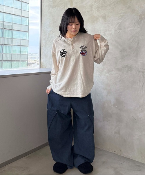 sedacle(セダクル)の「ラメ刺繍ユニオンヘンリースラブロンT(Tシャツ/カットソー・メンズ・ブラック/オフホワイト・SMALL/MEDIUM/LARGE)」の11枚目の写真
