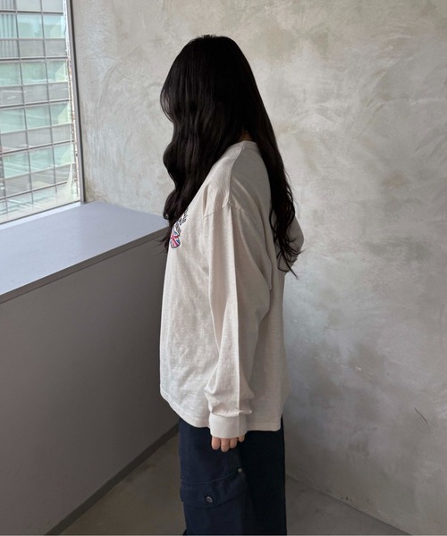 sedacle(セダクル)の「ラメ刺繍ユニオンヘンリースラブロンT(Tシャツ/カットソー・メンズ・ブラック/オフホワイト・SMALL/MEDIUM/LARGE)」の5枚目の写真