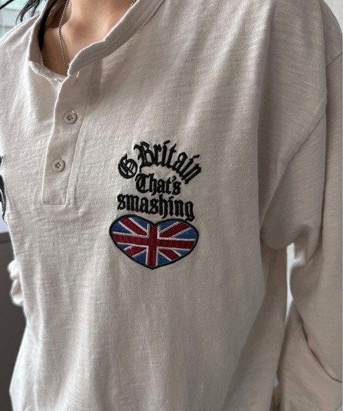 sedacle(セダクル)の「ラメ刺繍ユニオンヘンリースラブロンT(Tシャツ/カットソー・メンズ・ブラック/オフホワイト・SMALL/MEDIUM/LARGE)」の9枚目の写真