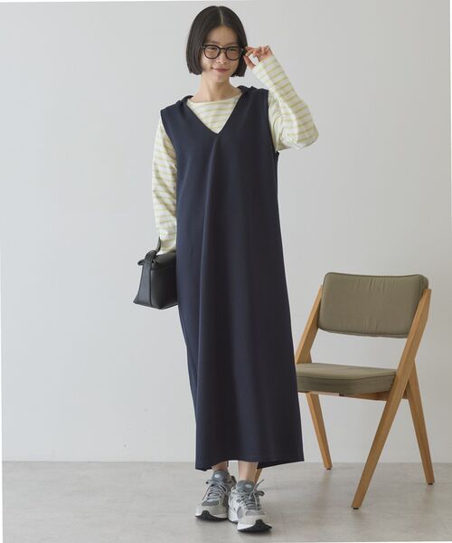 AMERICAN HOLIC(アメリカンホリック)の「スキッパーポンチパーカーワンピース(ワンピース・レディース・アイボリー/ダークネイビー・M/L)」の17枚目の写真