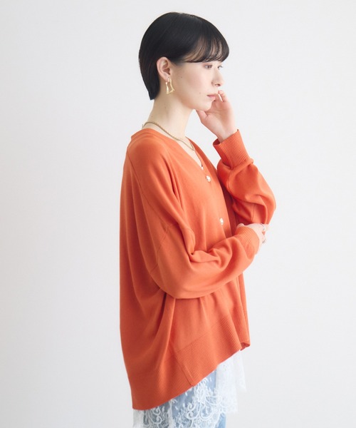 Paradise Picnic（パラダイスピクニック）の「UVリネンタッチカーディガン（カーディガン/ボレロ・レディース・ライトグレー/オレンジ/ブラック・FREE）」の12枚目の写真