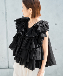 IENA | AAYUSHI/アユーシ レイヤードラッフルブラウス SFN0715(シャツ/ブラウス)