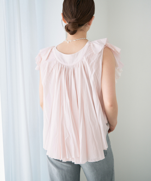 IENA（イエナ）の「AAYUSHI/アユーシ レイヤードラッフルブラウス SFN0715（シャツ/ブラウス・レディース・ピンク/ブラック・FREE）」の18枚目の写真