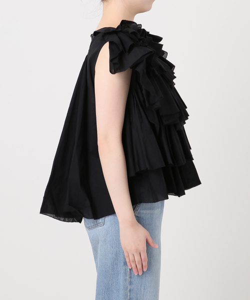 IENA(イエナ)の「AAYUSHI/アユーシ レイヤードラッフルブラウス SFN0715(シャツ/ブラウス・レディース・ピンク/ブラック・FREE)」の9枚目の写真