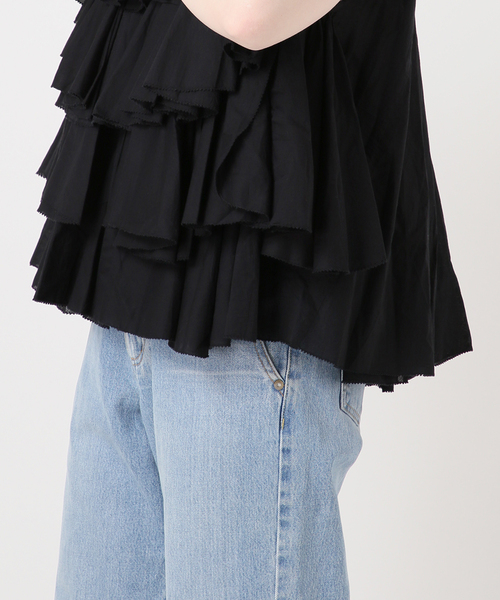 IENA(イエナ)の「AAYUSHI/アユーシ レイヤードラッフルブラウス SFN0715(シャツ/ブラウス・レディース・ピンク/ブラック・FREE)」の11枚目の写真