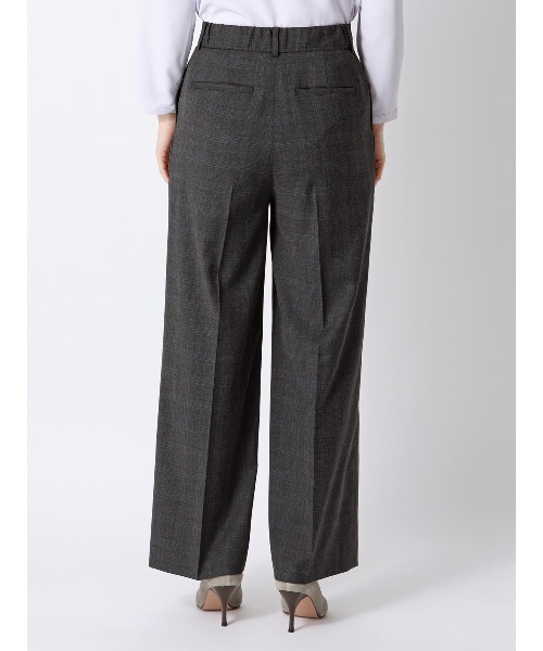 SUIT SQUARE（スーツスクエア）の「ワイドパンツ ウォッシャブル ストレッチ WOOLISH グレンチェック（スラックス・レディース・グレー・36(7号)/40(11号)/38(9号)）」の5枚目の写真