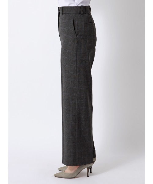 SUIT SQUARE（スーツスクエア）の「ワイドパンツ ウォッシャブル ストレッチ WOOLISH グレンチェック（スラックス・レディース・グレー・36(7号)/40(11号)/38(9号)）」の4枚目の写真