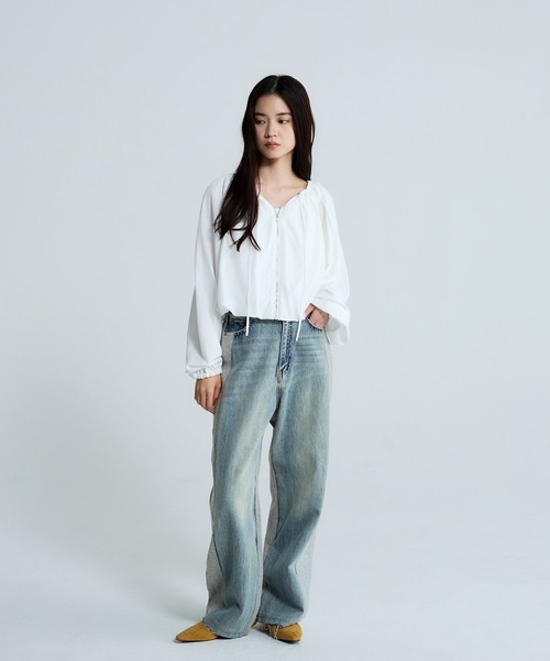 JEANASIS（ジーナシス）の「マルチWコードバルーンブラウス/660217（シャツ/ブラウス・レディース・ホワイト/ライトブルー/グレー系その他/ブラック・FREE）」の20枚目の写真