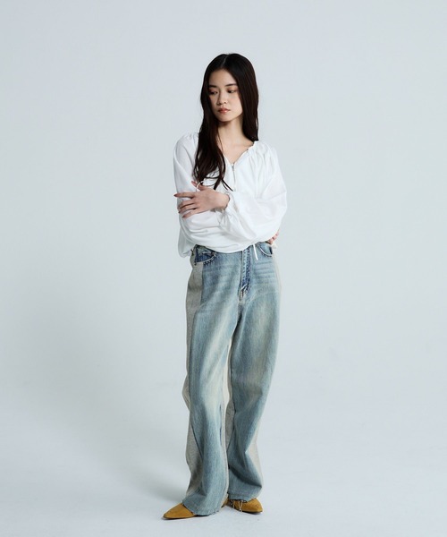 JEANASIS（ジーナシス）の「マルチWコードバルーンブラウス/660217（シャツ/ブラウス・レディース・ホワイト/ライトブルー/グレー系その他/ブラック・FREE）」の21枚目の写真